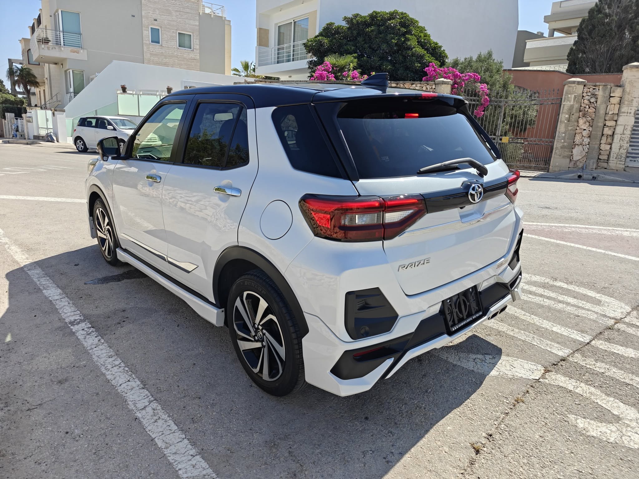 White Toyota Raize, rear view